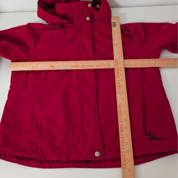 LL Bean Windbreaker Hooded Jacket Womens Size Medium Red Nylon Full Zip Outdoor - Picture 10 of 12